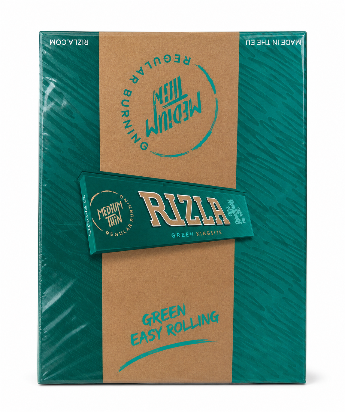 GREEN KING SIZE - MEDIUM THIN - RIZLA - 50 Pack