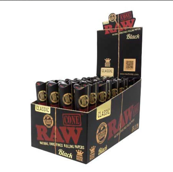 RAW Black King Size Pre Rolled Cones