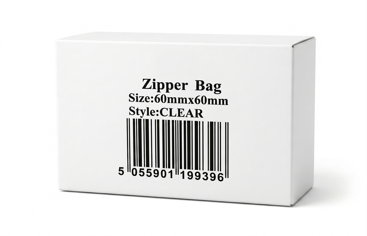 60mm x 60mm - CLEAR - ZIPPER BAG