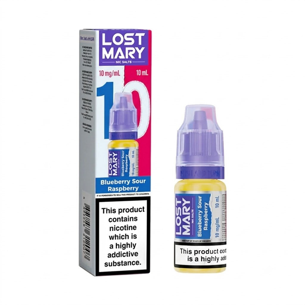 BLUEBERRY SOUR RASPBERRY 10mg LOST MARY LIQUID - 10 PACK