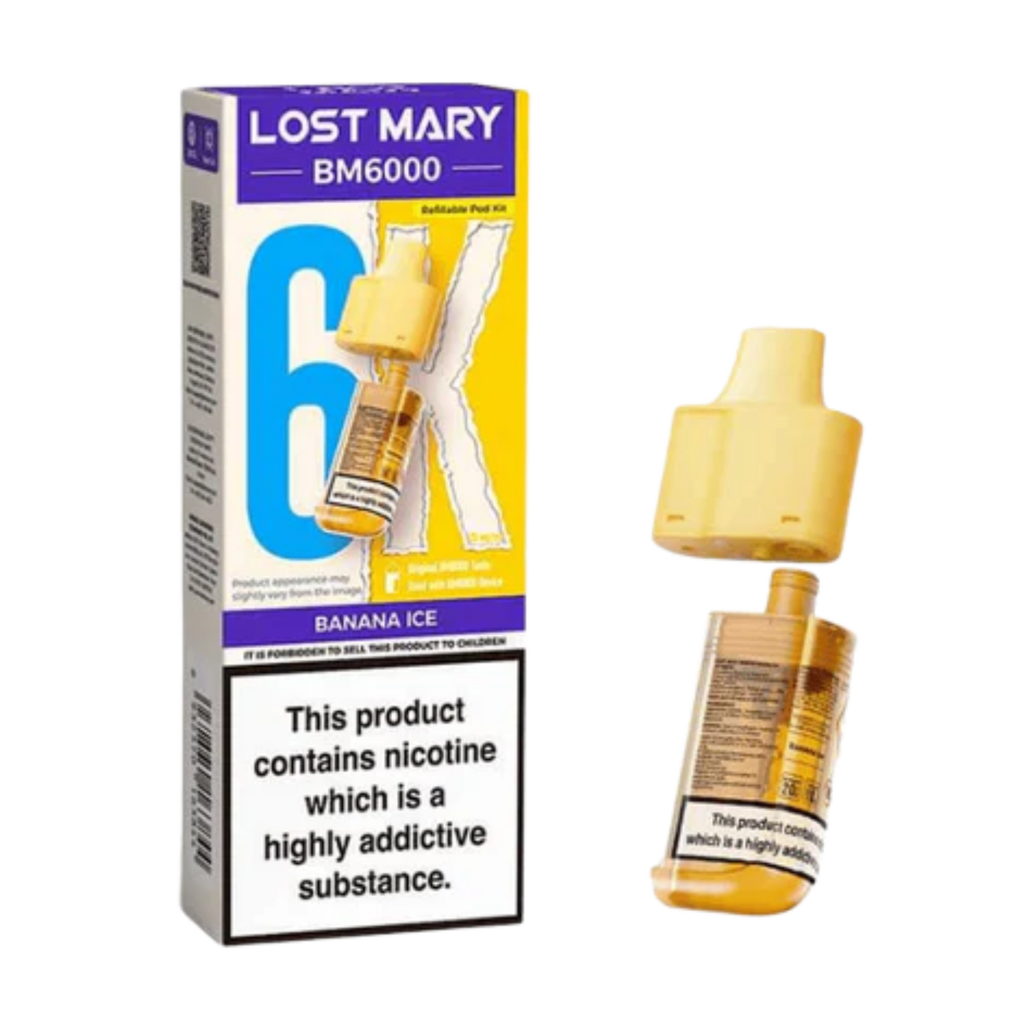 BM6000 Refill Pod Banana ice (Pack of 5)