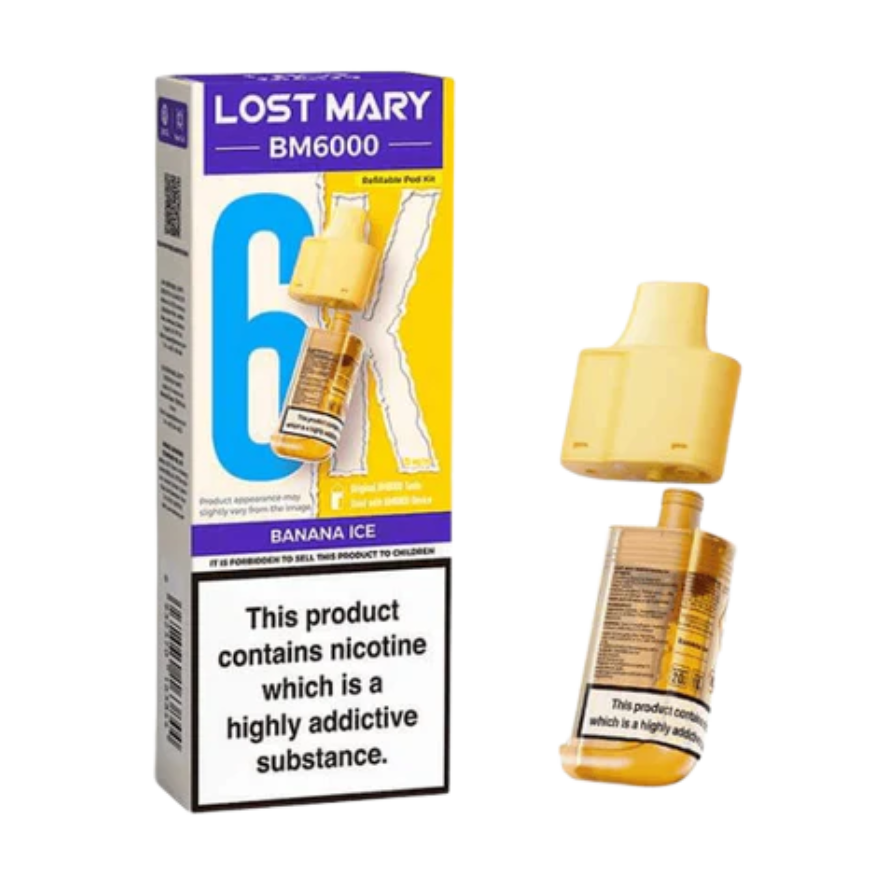 BM6000 Refill Pod Banana ice (Pack of 5)