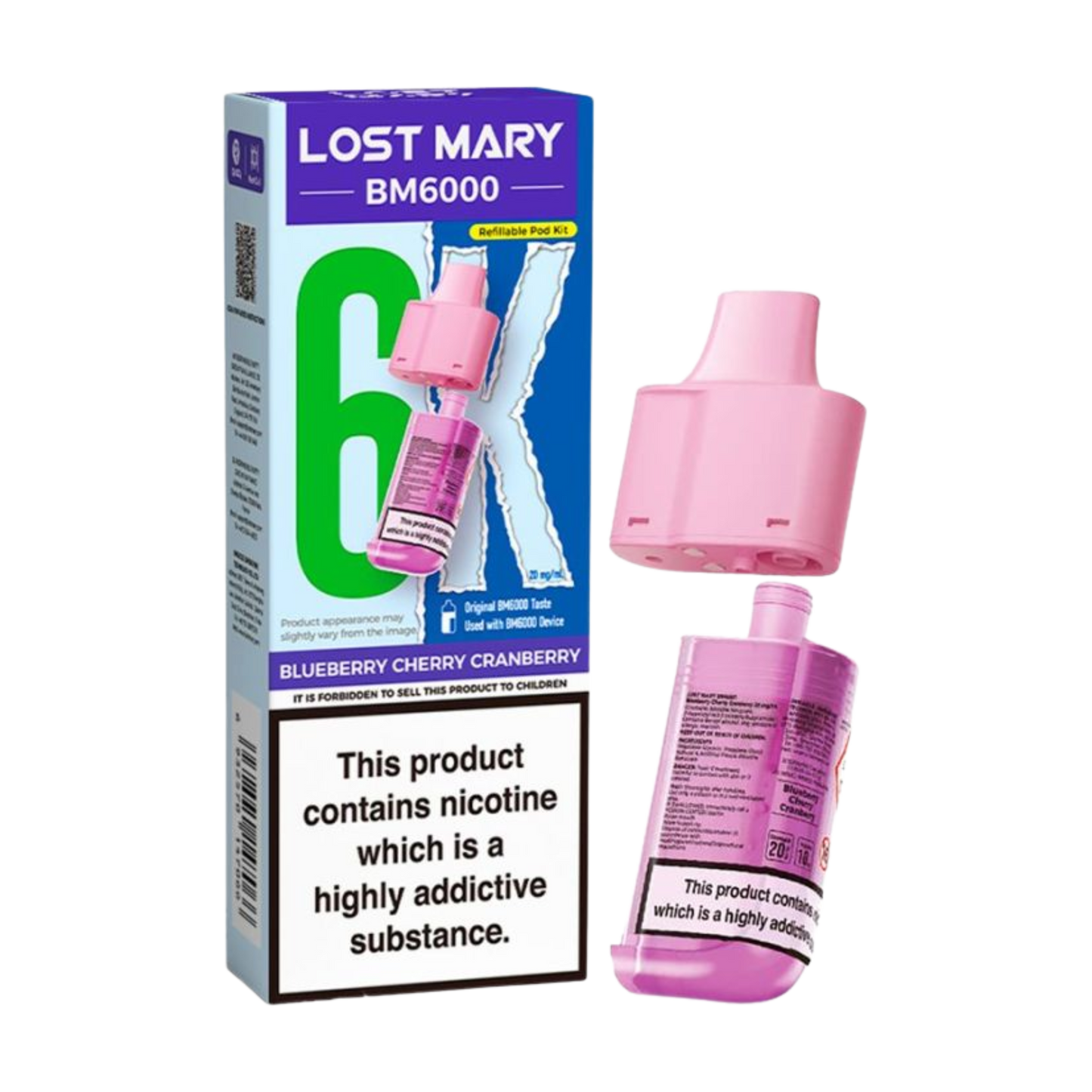 BM6000 Refill Pod Blueburry Cherry Cranberry (Pack of 5)