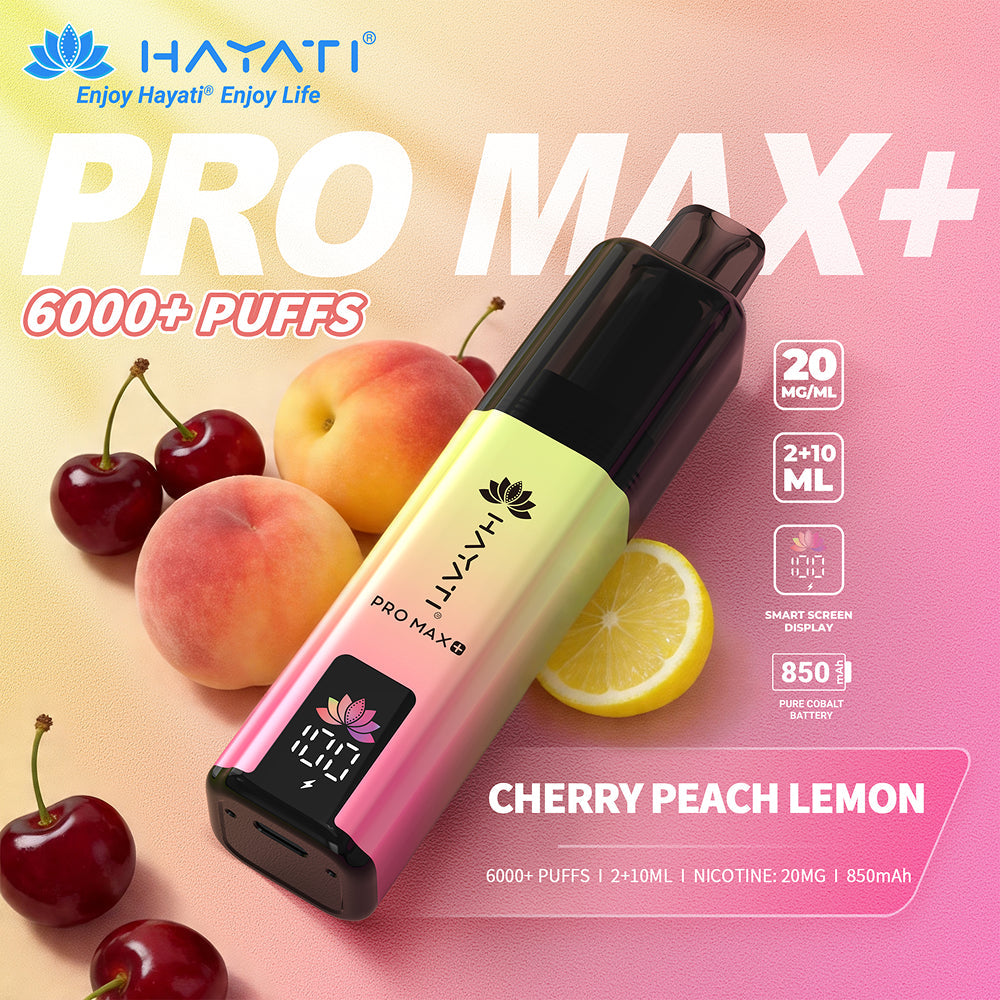 Hayati Pro Max+ 6000 Cherry Peach Lemon