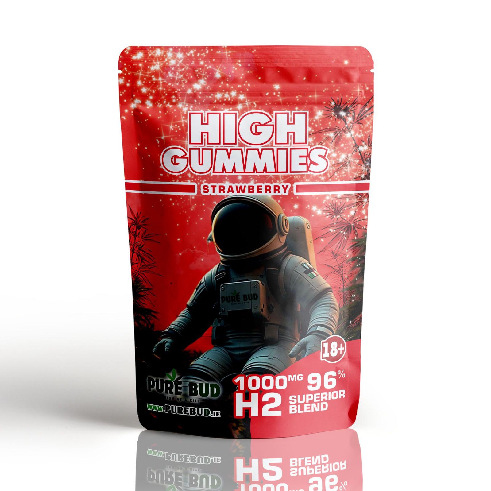 H2 High Gummies Strawberry Pack of 10
