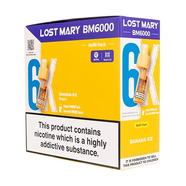 BANANA ICE - UK - LOST MARY - BM6000 - REFILLABLE KIT - 5 Pack
