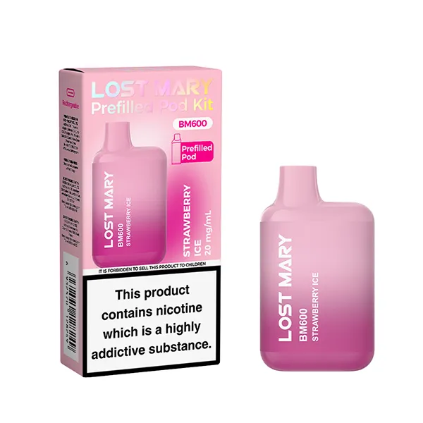 STRAWBERRY ICE - IE - LOST MARY - BM600 - REFILLABLE KIT - 10 Pack