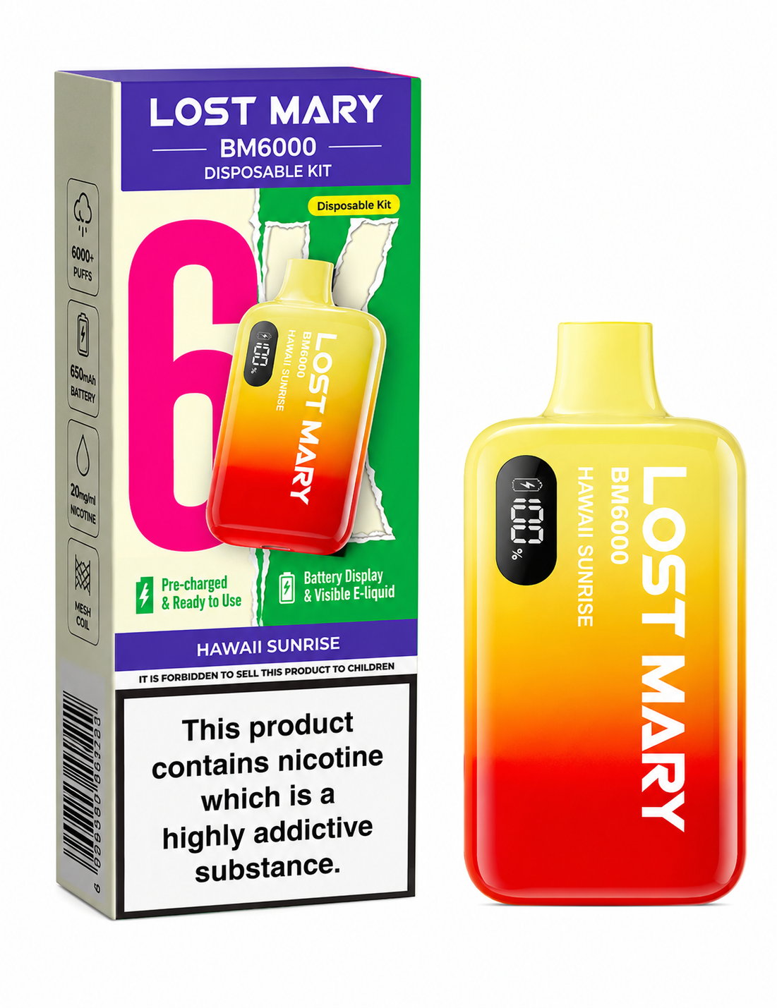 HAWAII SUNRISE - UK - LOST MARY - BM6000 - DISPOSABLE - 5 Pack