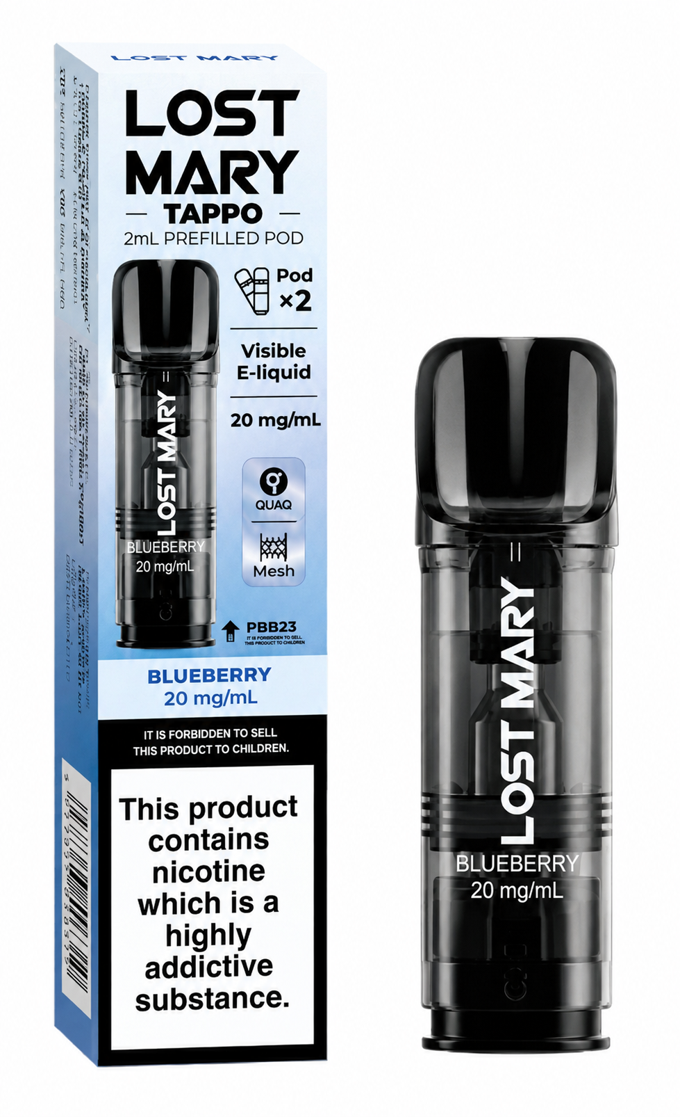 BLUEBERRY - UK - LOST MARY - TAPPO - POD - 10 Pack