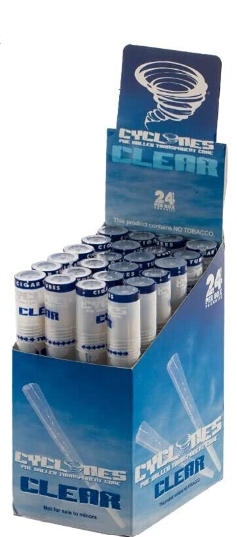 CLEAR - CONES - CYCLONES - 24 Pack