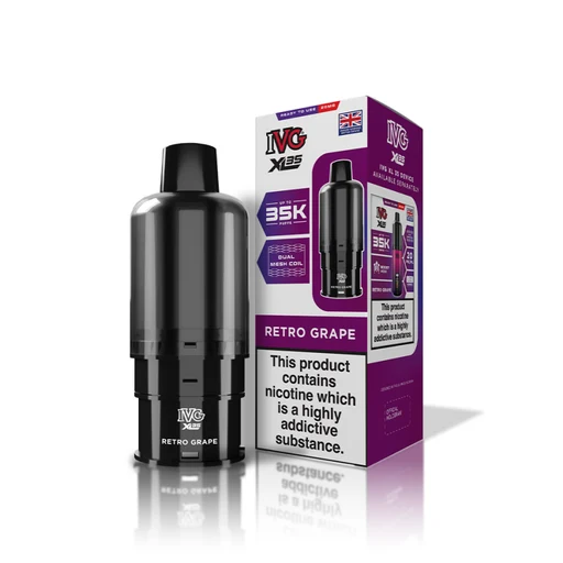 RETRO GRAPE - UK - IVG XL 35K - POD - 5 Pack