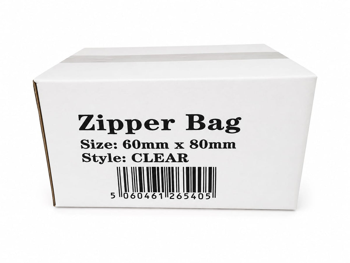 60mm x 80mm - CLEAR - ZIPPER BAG