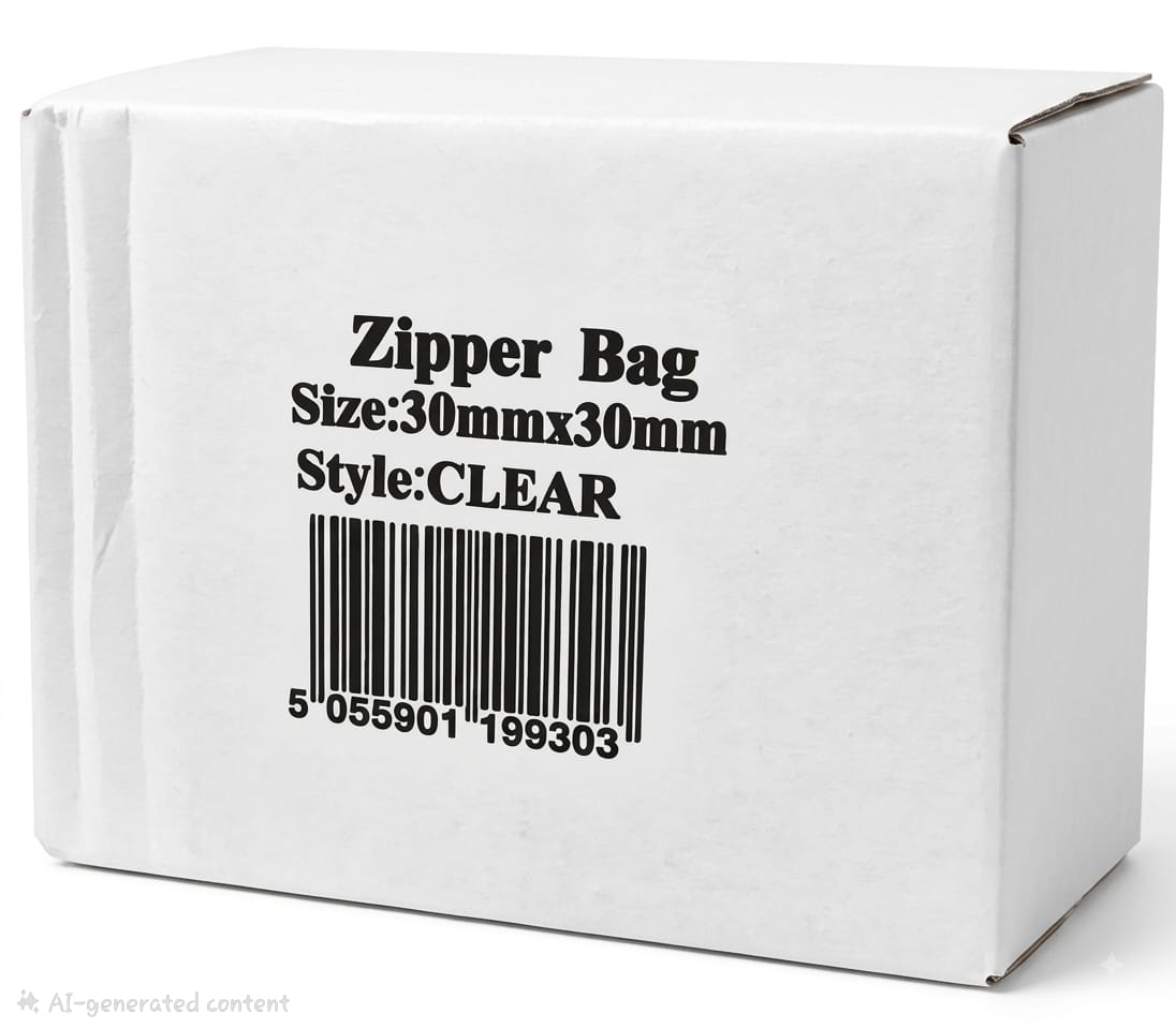 30mm x 30mm - CLEAR - ZIPPER BAG