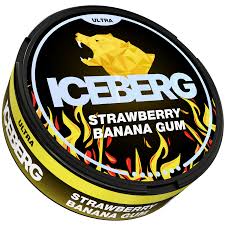 STRAWBERRY BANANA GUM - NICOTINE POUCH - ICEBERG - ULTRA - 10 Pack