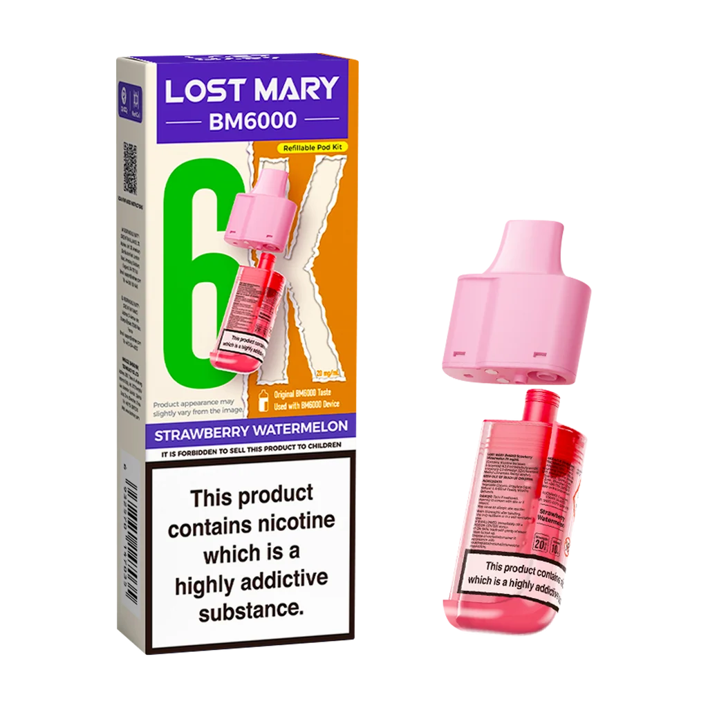 STRAWBERRY WATERMELON UK BM6000 POD LOST MARY - 5 Pack