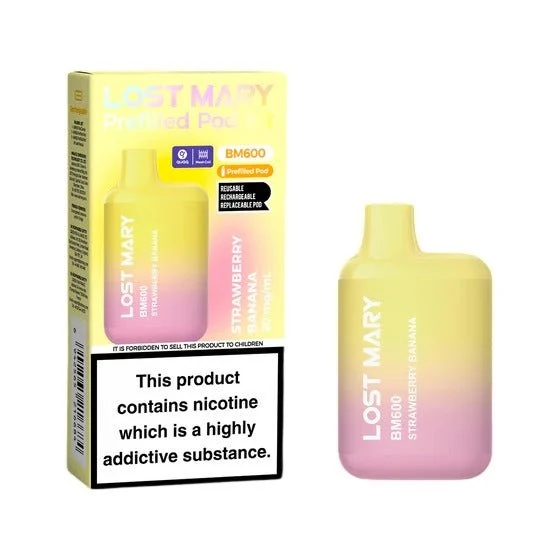 STRAWBERRY BANANA - UK - LOST MARY - BM600 - REFILLABLE KIT - 10 Pack