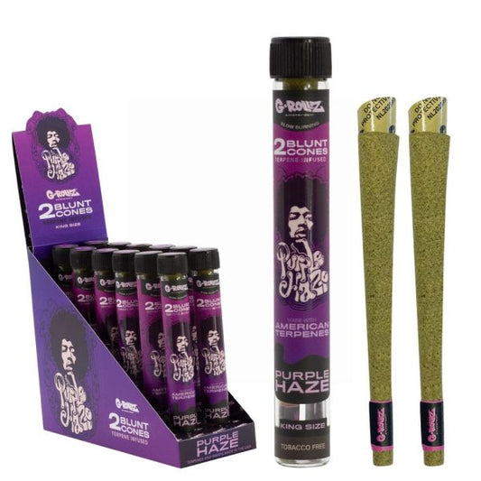 PURPLE HAZE - 2 BLUNT CONES -  G ROLLZ  - 12 Pack