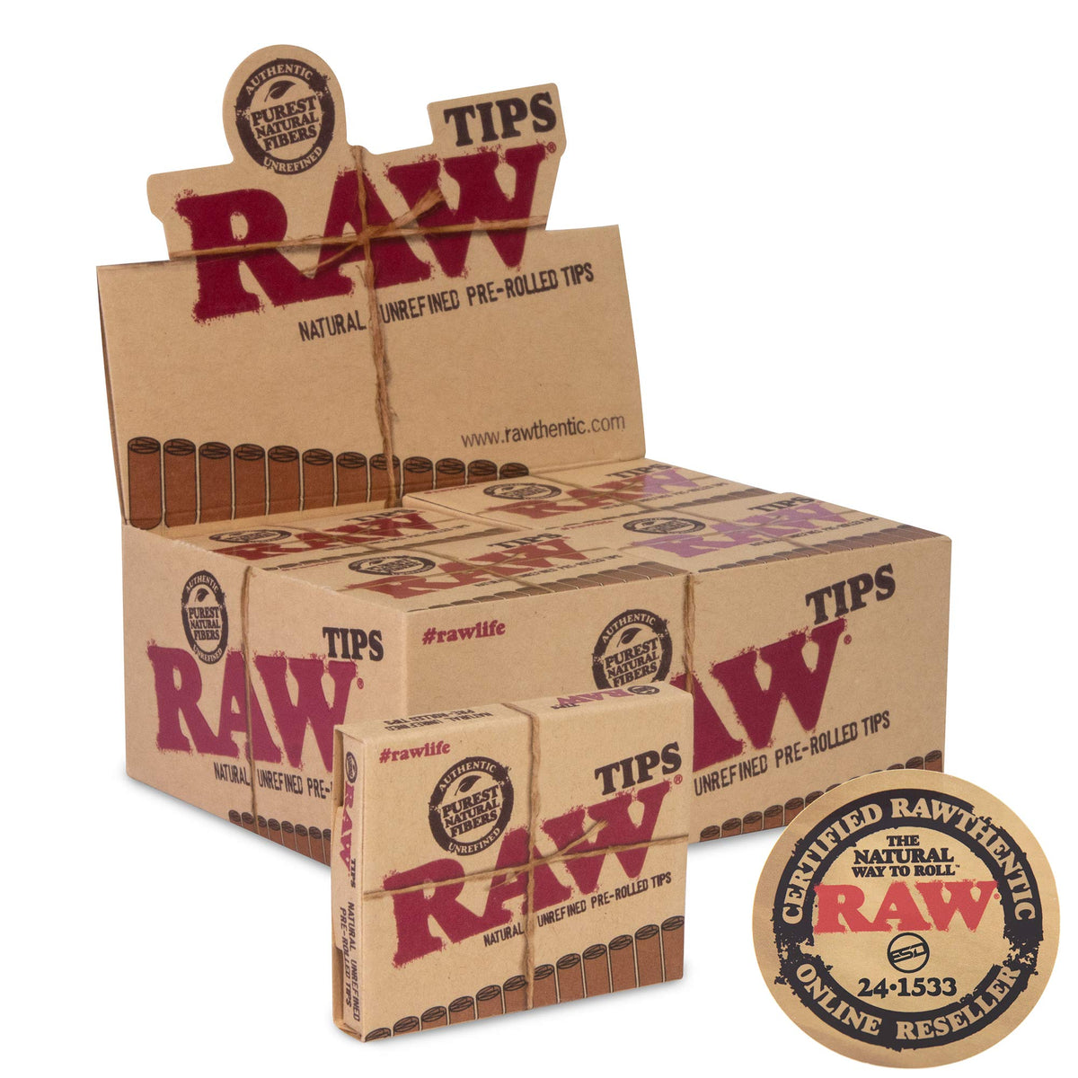AUTHENTIC PRE ROLLED TIPS - RAW - 20 Pack