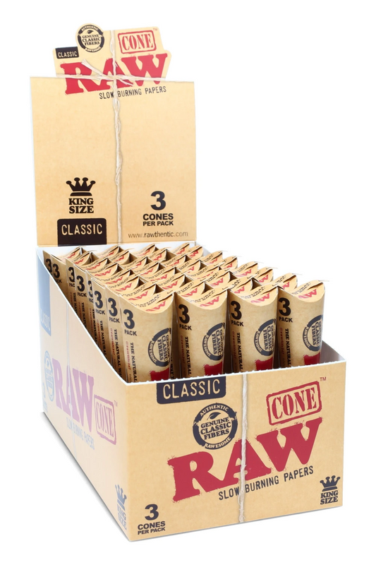 KING SIZE - ROLLING PAPER - CONE - RAW - 32 Packs