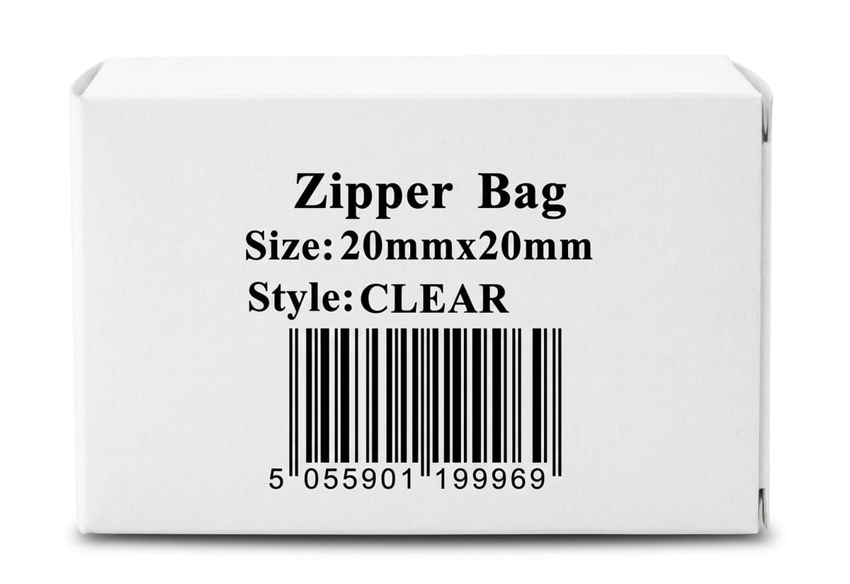 20mm x 20mm - CLEAR - ZIPPER BAG