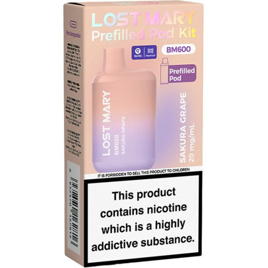 SAKURA GRAPE - UK - LOST MARY - BM600 - REFILLABLE KIT - 10 Pack