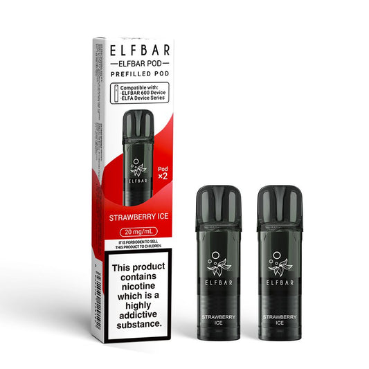 STRAWBERRY ICE - UK - ELFBAR - 600 -PREFILLED PODS - 10 Pack