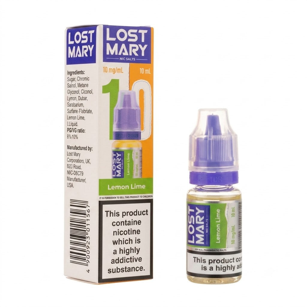 LEMON LIME 10mg LOST MARY LIQUID - 10 PACK