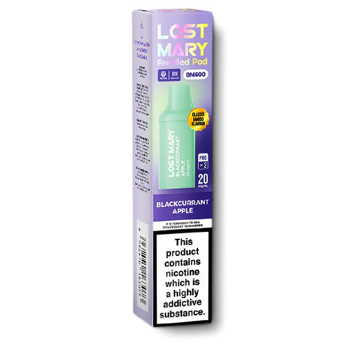 BLACKCURRANT APPLE UK BM600 POD LOST MARY - 10 Pack