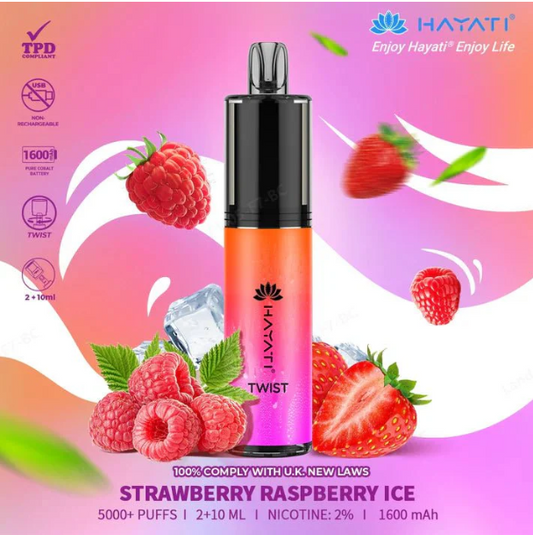 Hayati Twist 5000 Strawberry Raspberry Ice