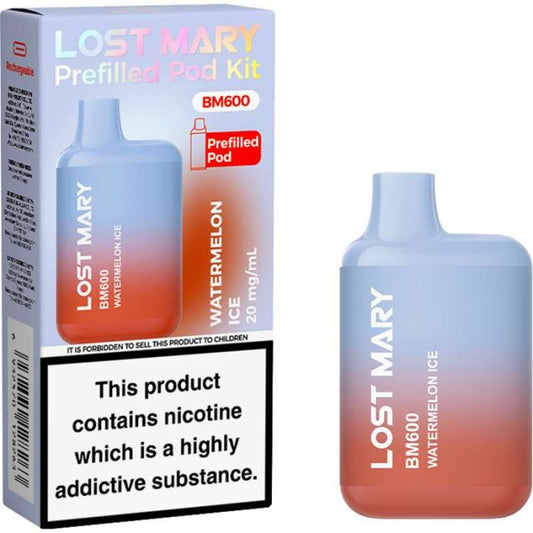 WATERMELON ICE - UK - LOST MARY - BM600 - REFILLABLE KIT - 10 Pack