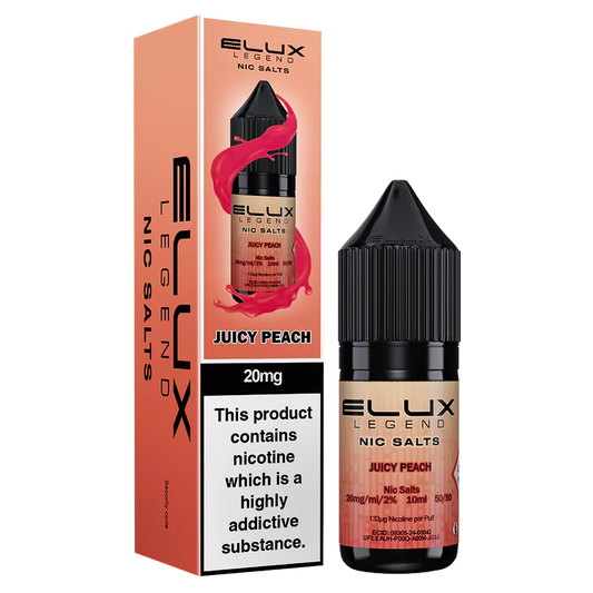 JUICY PEACH -  ELUX LEGEND - 20mg LIQUID - 10 PACK