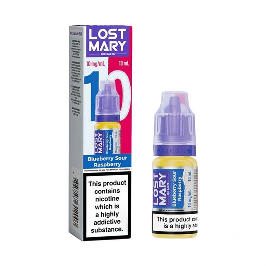 BLUEBERRY SOUR RASPBERRY 10mg LOST MARY LIQUID - 10 PACK