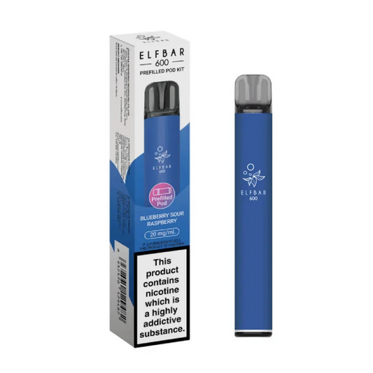 BLUEBERRY SOUR RASPBERRY ELFBAR 600 REFILLABLE KIT UK - 10 Pack