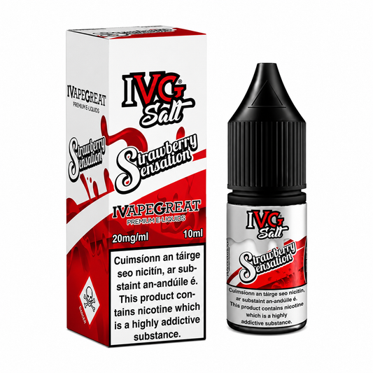 STRAWBERRY SENSATION - UK - IVG SALT - 20mg LIQUID - 10 PACK