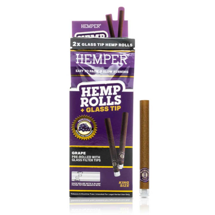 GRAPE - HEMP ROLLS - HEMPER -12 Pack