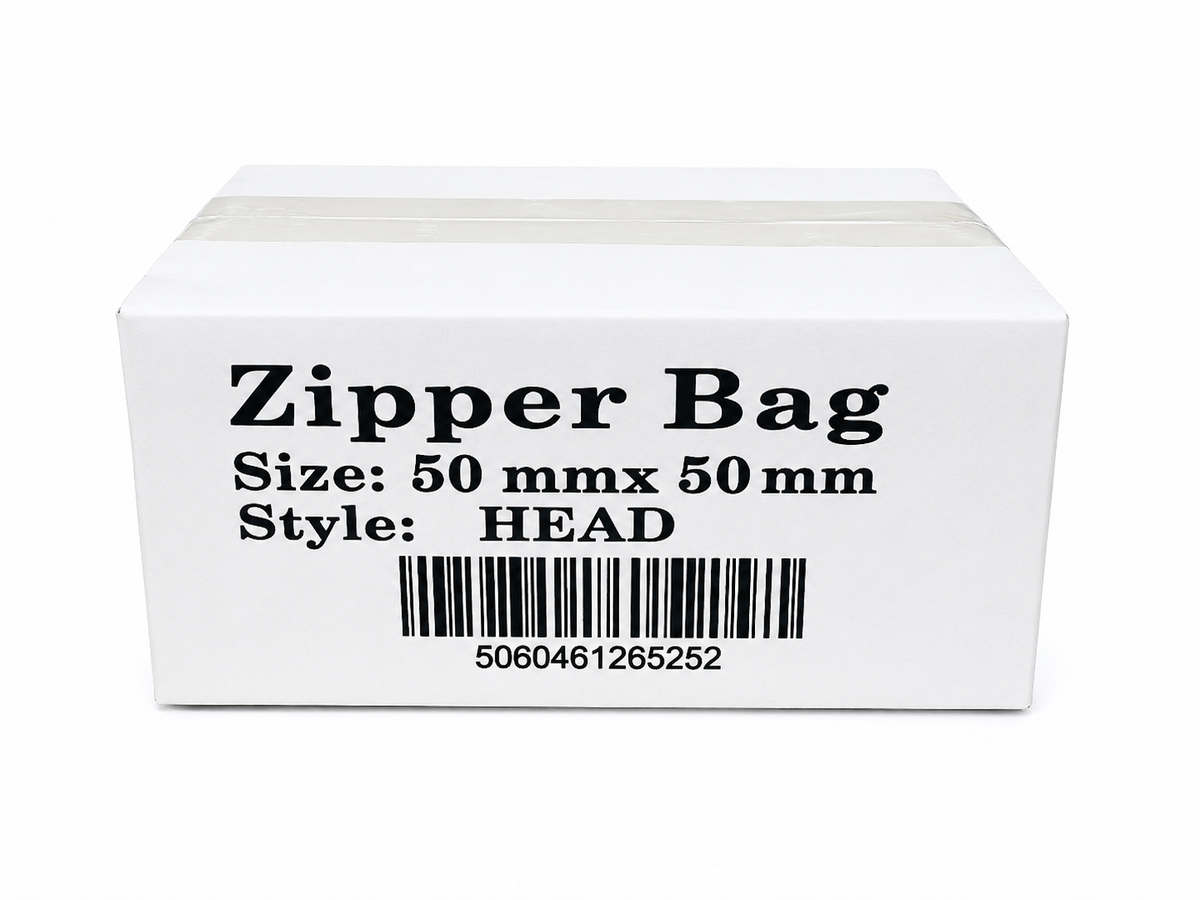 50mm x 50mm - HEAD- ZIPPER BAG
