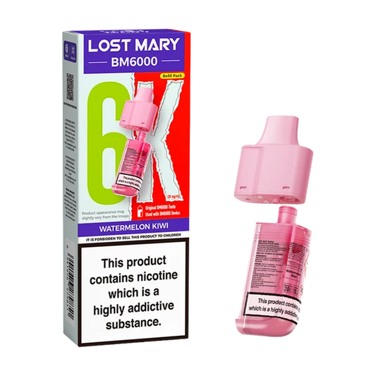 WATERMELON KIWI UK BM6000 POD LOST MARY - 5 Pack