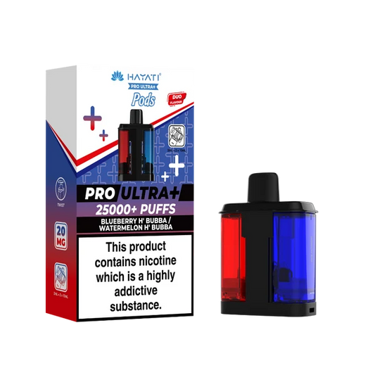 BLUEBERRY H`BUBBA / WATERMELON H`BUBBA - UK - HAYATI 25000 - POD - 5 Pack