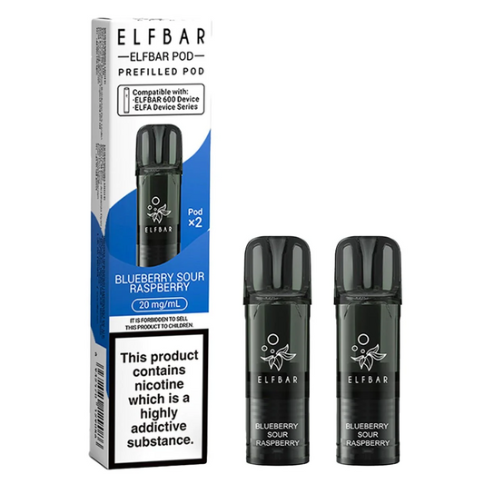 BLUEBERRY SOUR RASPBERRY - UK - ELFBAR - 600 -PREFILLED PODS - 10 Pack
