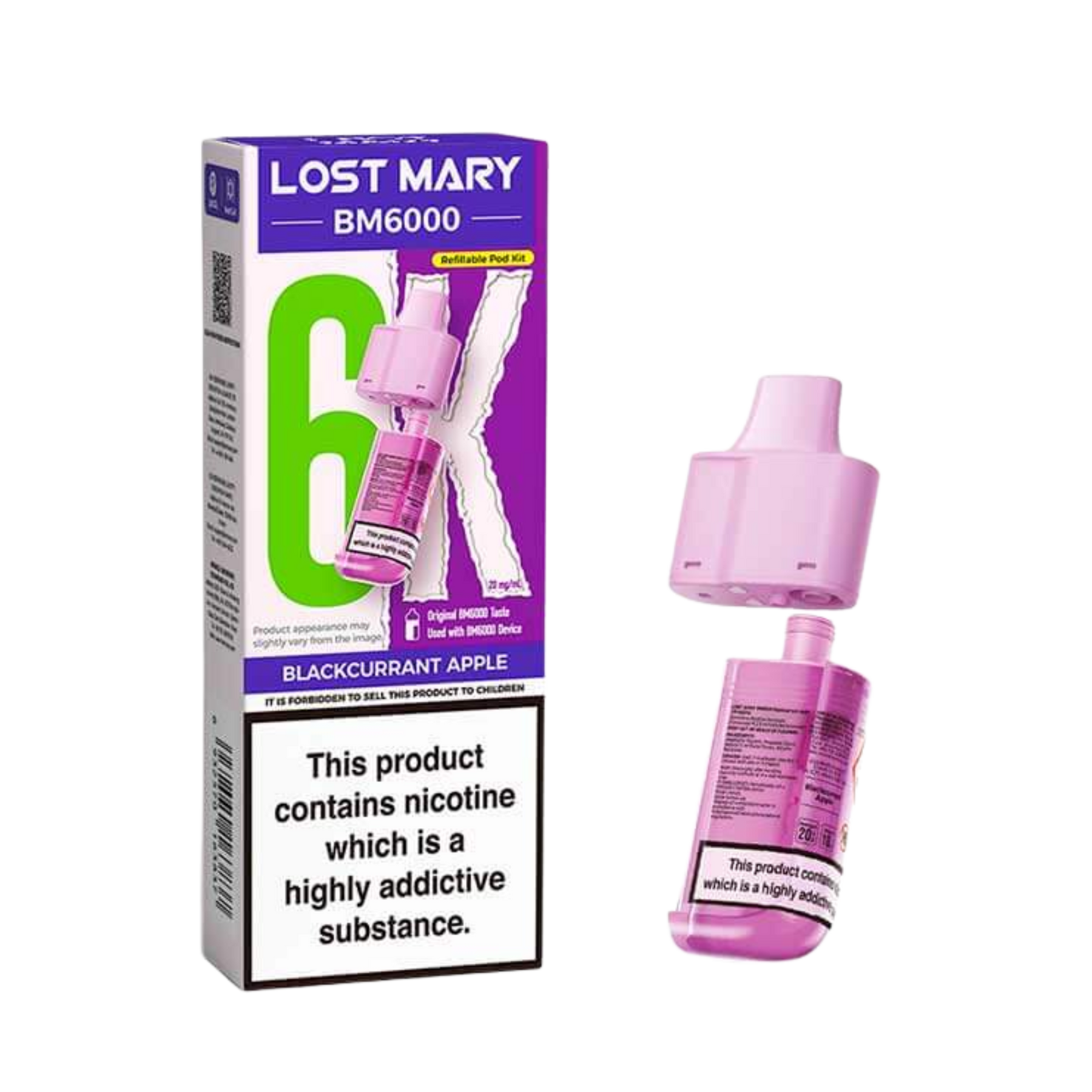 BM6000 Refill Pod Bkackcurrent Apple (Pack of 5)