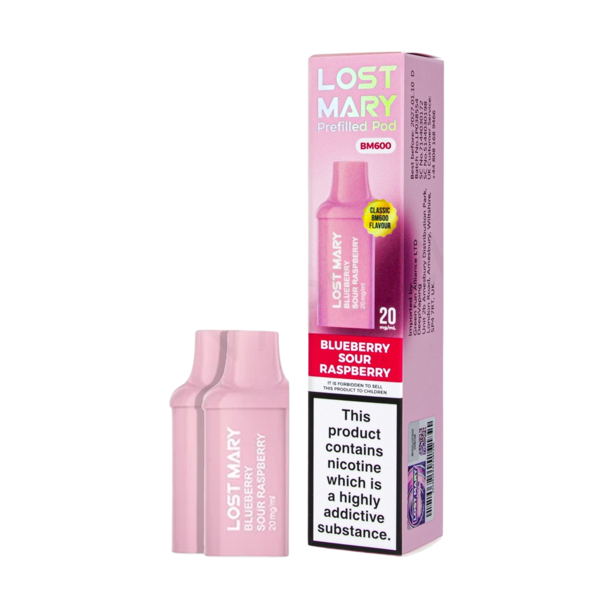 Lost Mary BM600 Blue Sour Raspberry (Pack of 10)