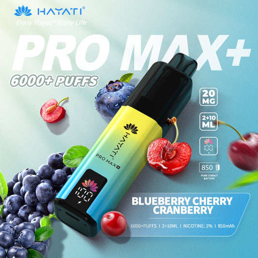 Hayati Pro Max+ 6000 Blueberry Cherry Cranberry