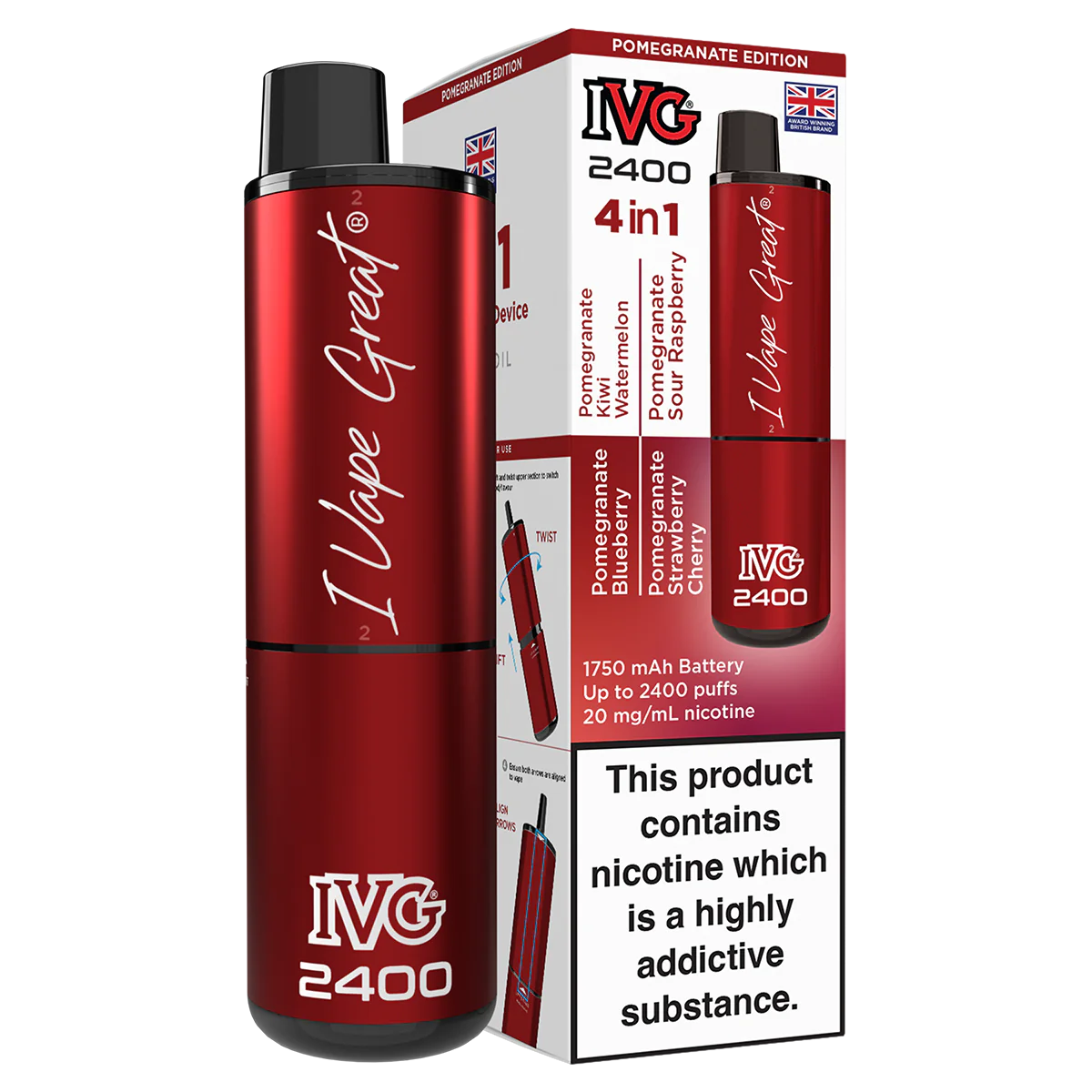 IVG 2400 Pomegranate Edition (Pack Of 5)