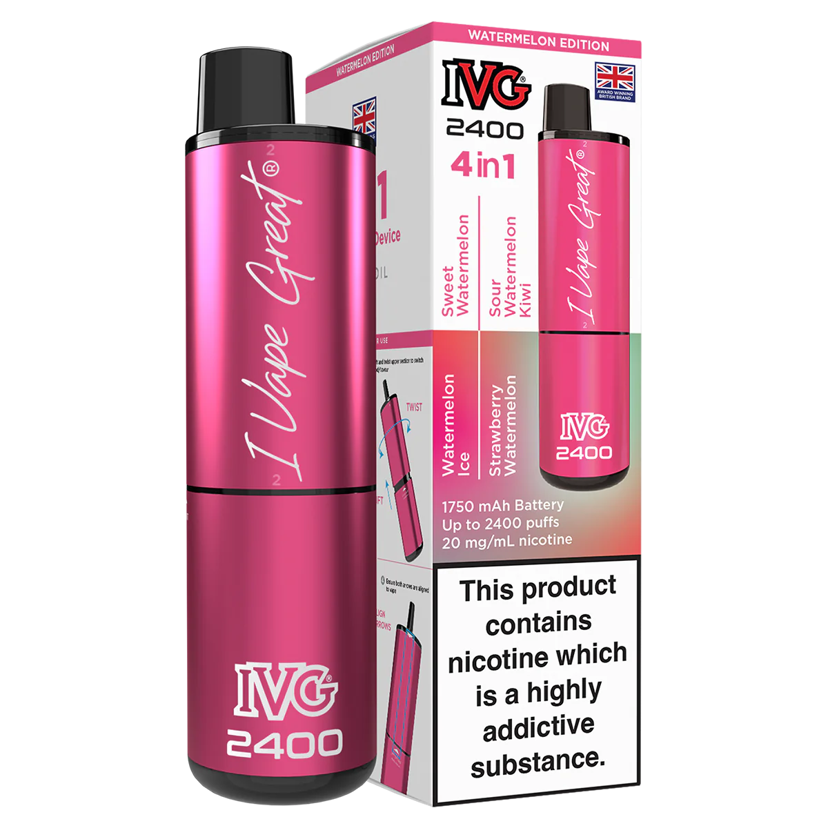 IVG 2400 Watermelon Edition (Pack Of 5)