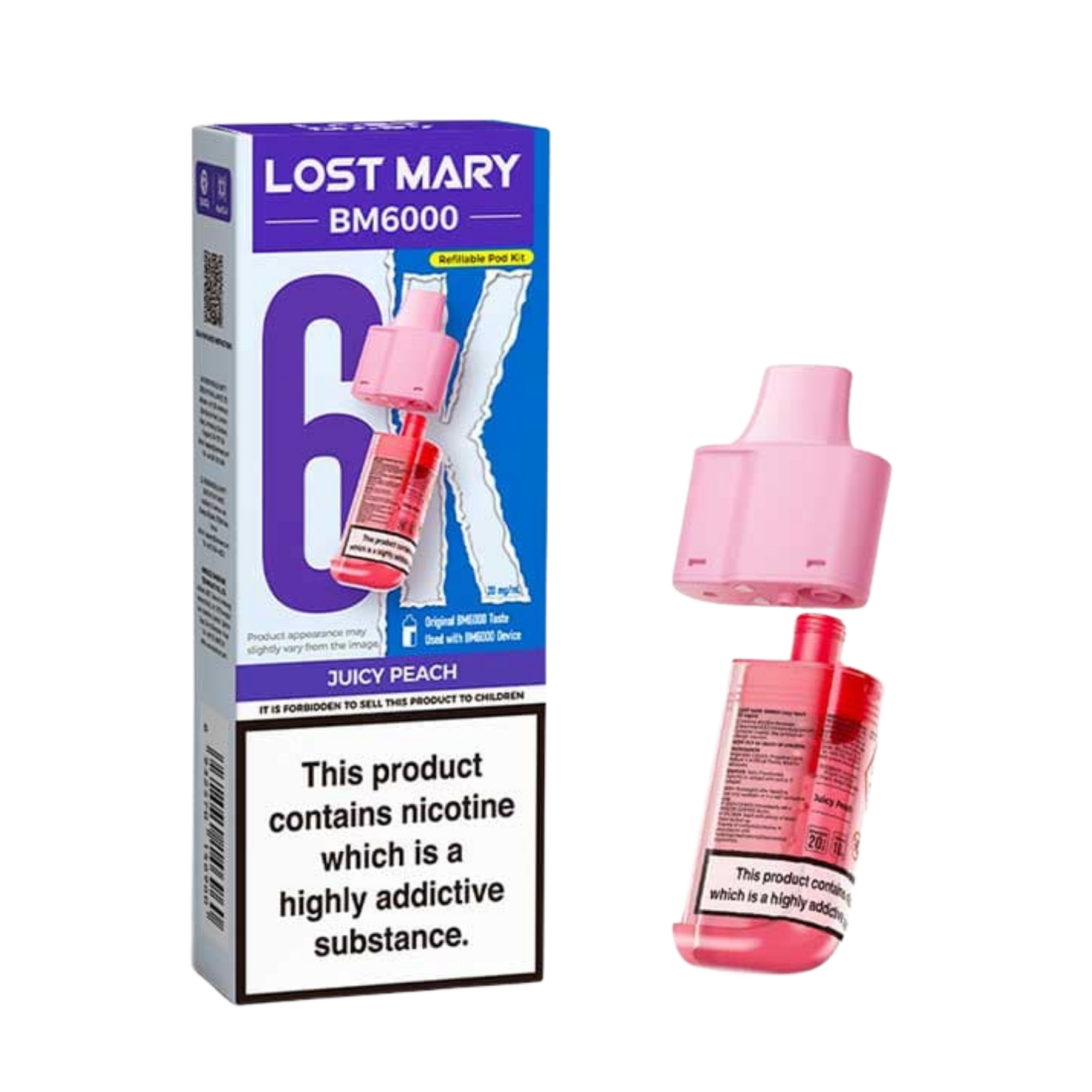 BM6000 Refill Pod Juicy Peach (Pack of 5)