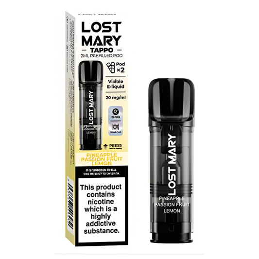 Lost Mary Tappo Pods Pineapple Passion Fruit Lemon (Pack Of 10)