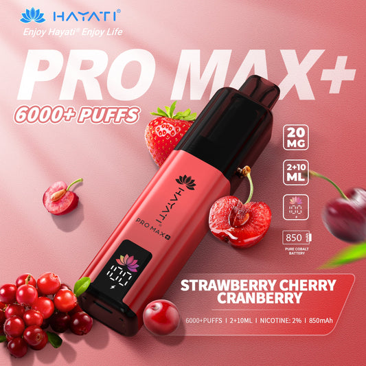 Hayati Pro Max+ 6000 Strawberry Cherry Cranberry
