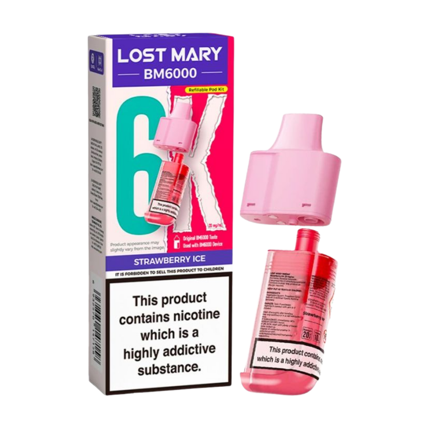 BM6000 Refill Pod Strawberry Ice (Pack of 5)