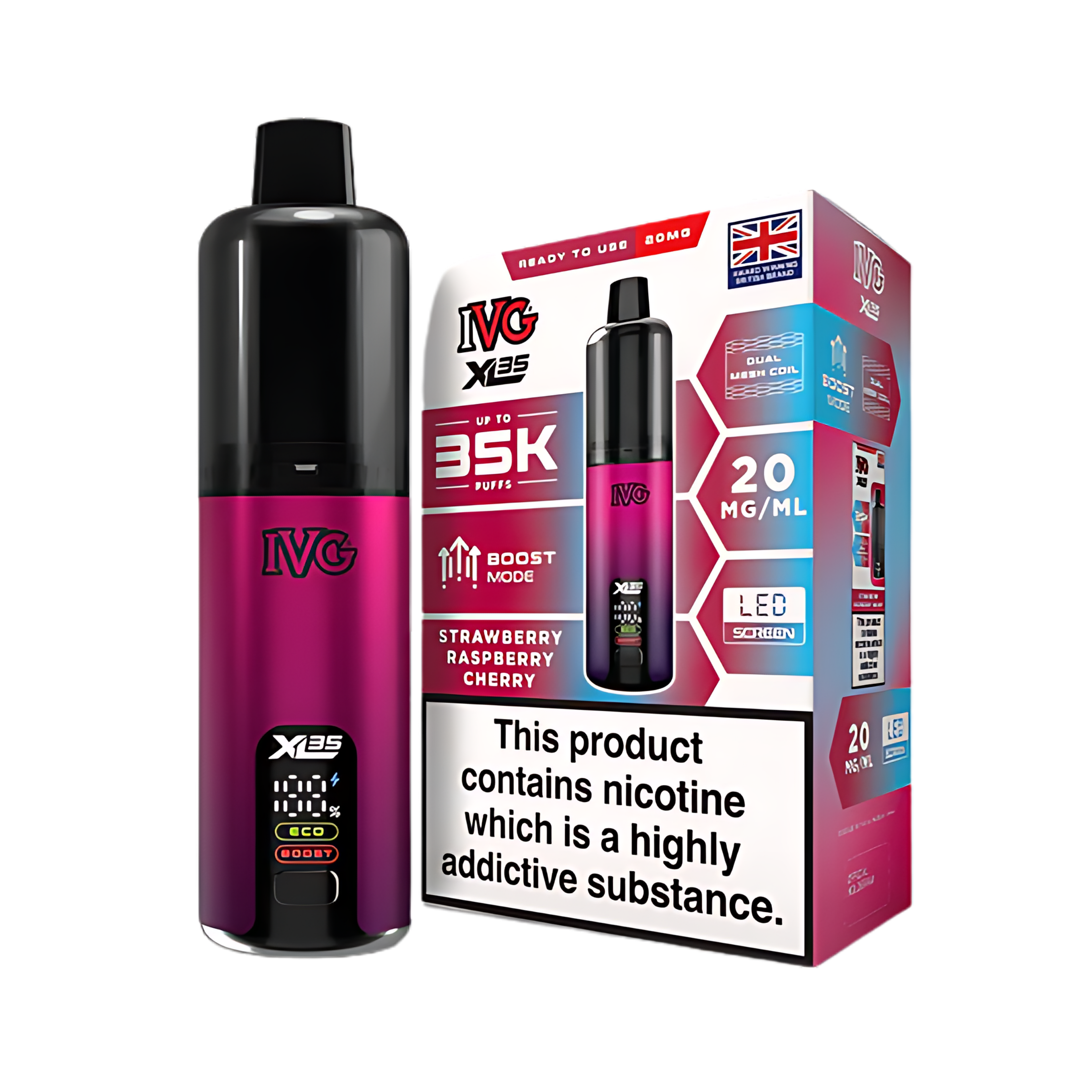 IVG XL 35K Kit Strawberry Raspberry Cherry (Pack of 5)