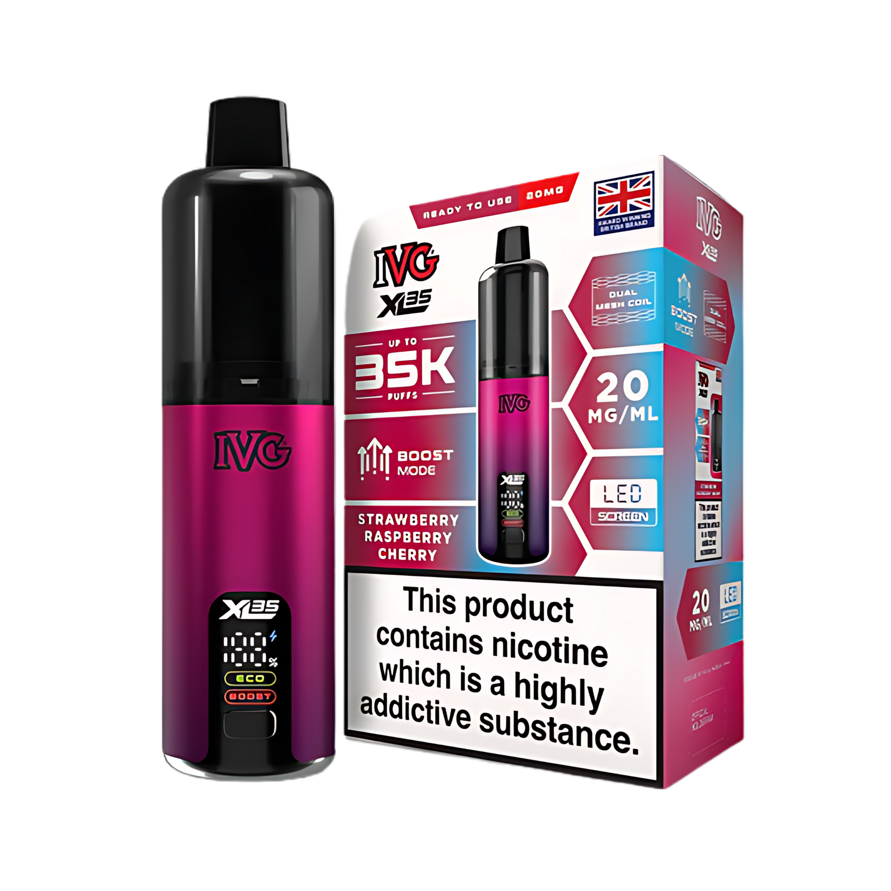 IVG XL 35K Kit Strawberry Raspberry Cherry (Pack of 5)